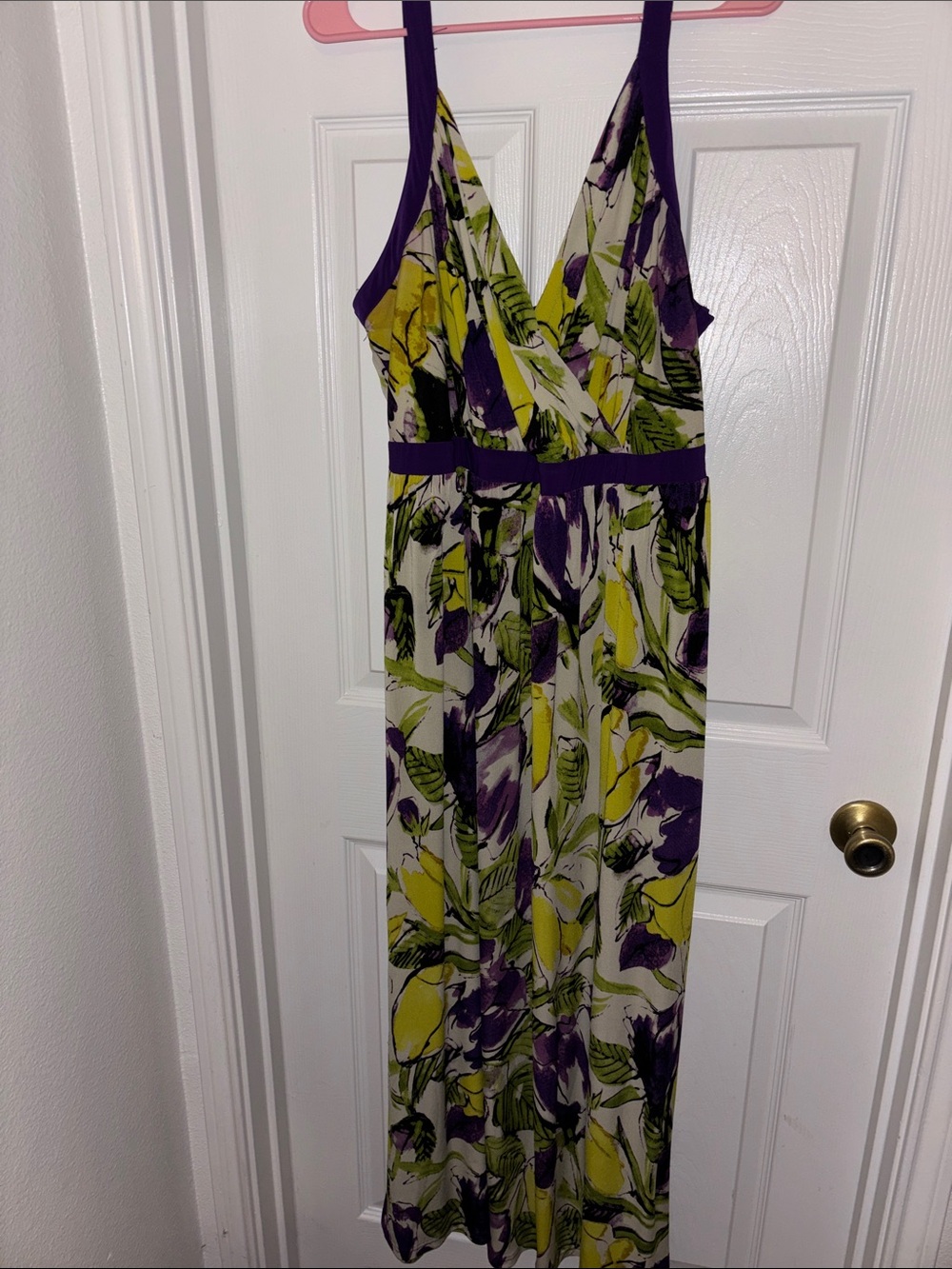 Lane Bryant Purple and Yellow Floral Maxi Dress